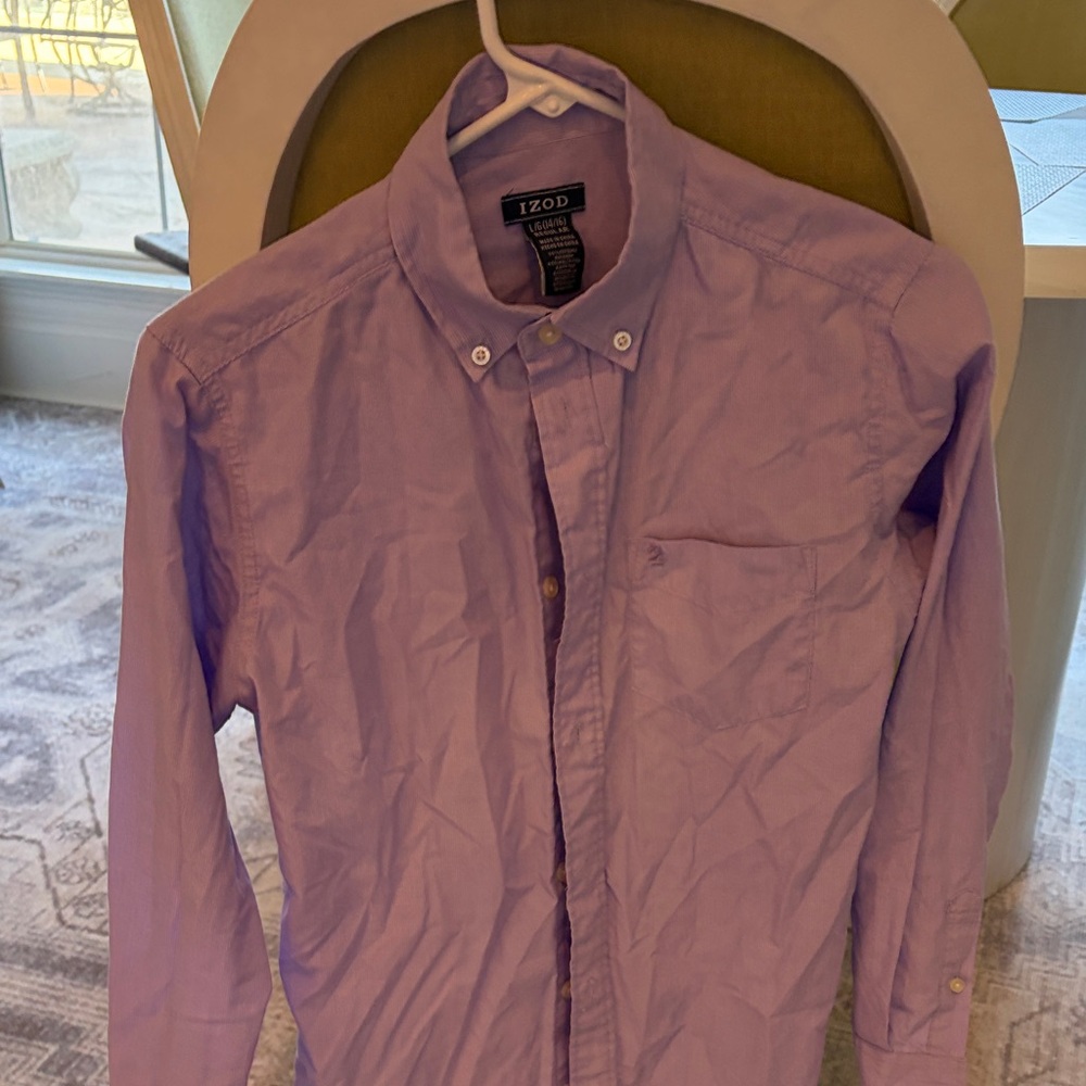 Izod Men's Lavender Button Down Shirt